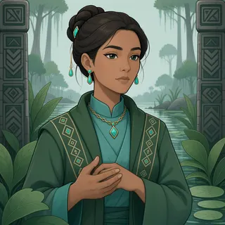 original adult caretaker, calm expression