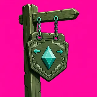 weathered wayfinding sign without text