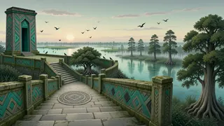 border overlook at daybreak