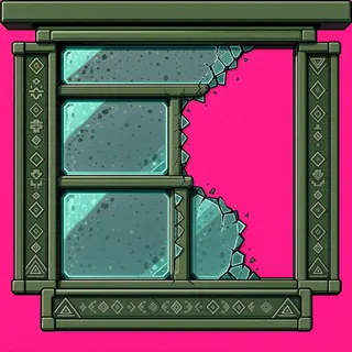 window frame, damaged