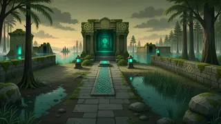 hidden shrine at dusk