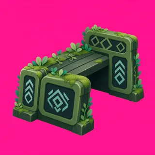 overgrown bench