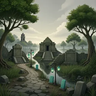 winding wilderness path at overcast twilight