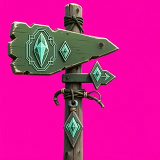 damaged wayfinding sign without text