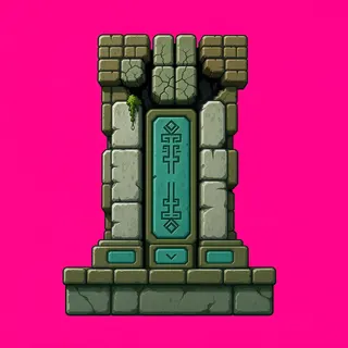 wall isolated pillar, damaged
