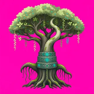 overgrown standing tree
