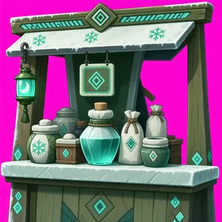 frosted market stall