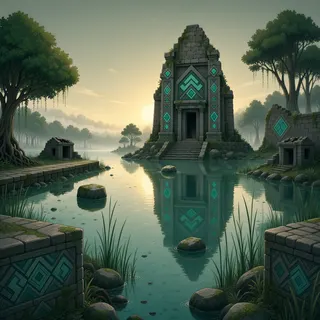 ancient landmark at daybreak