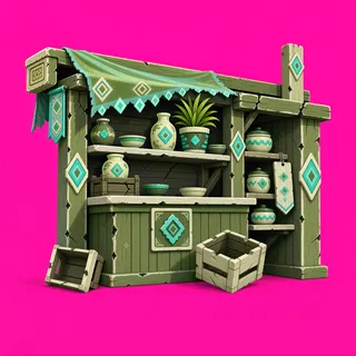 damaged market stall