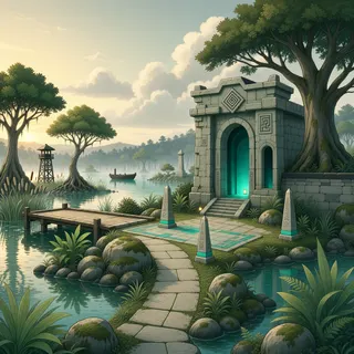 hidden shrine at daybreak