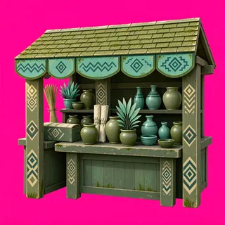 weathered market stall