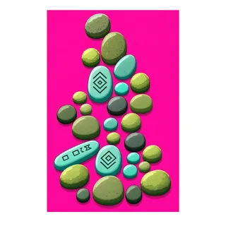 spilled pebbles, irregular arrangement