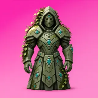 overgrown statue