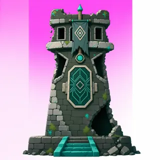 damaged watchtower