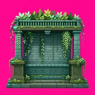 balcony platform, overgrown