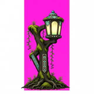 overgrown lantern post