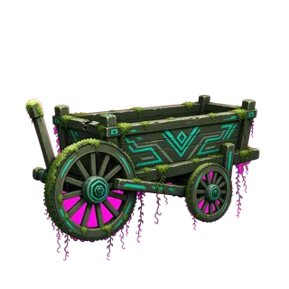 overgrown abandoned cart