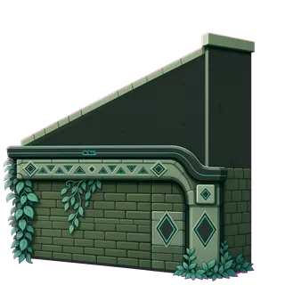 roof outer corner, overgrown