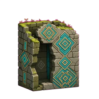 damaged stone wall section