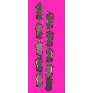 footprints, elongated arrangement