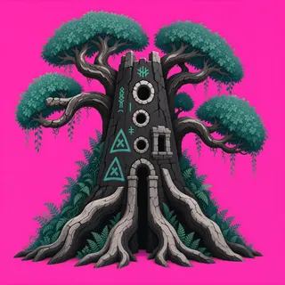overgrown standing tree