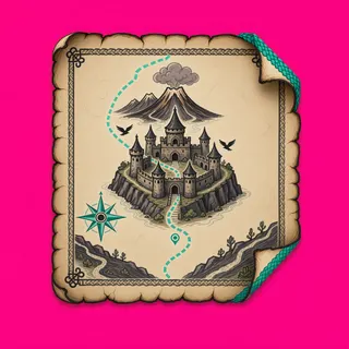 treasure map, rare accent design
