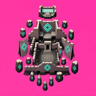 broken fragments, sparse arrangement