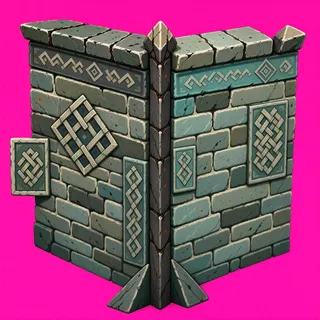 wall outer corner, weathered