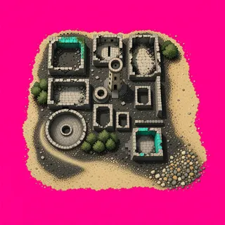 sand scatter, clustered arrangement