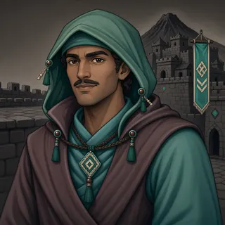 original adult merchant, calm expression