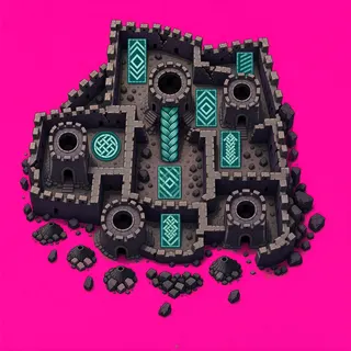 broken fragments, dense arrangement