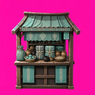 weathered market stall