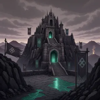 hidden shrine at overcast twilight