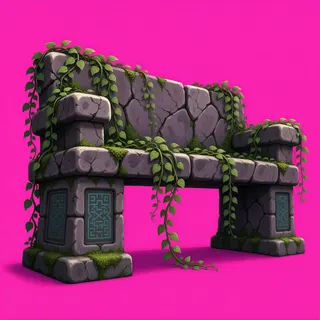 overgrown bench