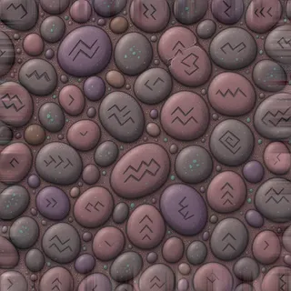 dust-covered river pebbles