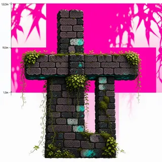 wall T junction, overgrown