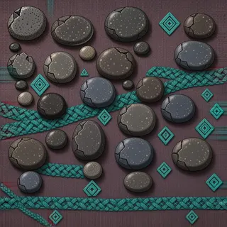 damaged river pebbles