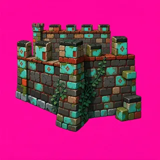 wall inner corner, overgrown