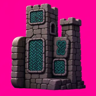 weathered stone wall section