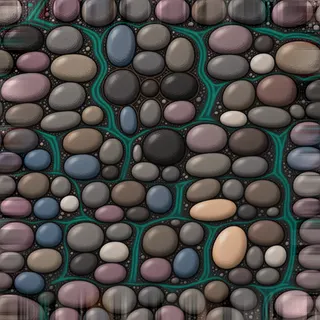weathered river pebbles