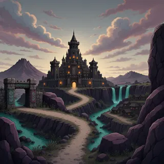 winding wilderness path at overcast twilight