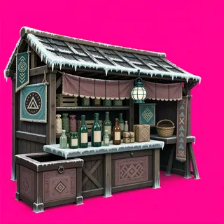 frosted market stall