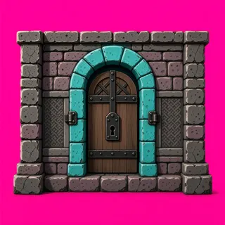 door locked, weathered
