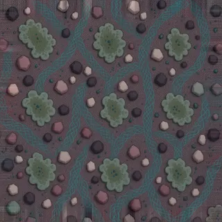 lichen-speckled fine gravel path