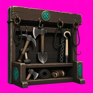 weathered tool rack