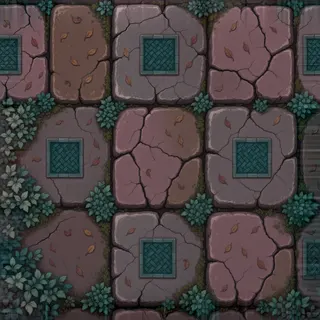 overgrown flat paving