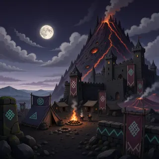 quiet camp at moonlit night