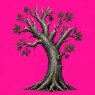 damaged standing tree