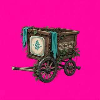 overgrown abandoned cart