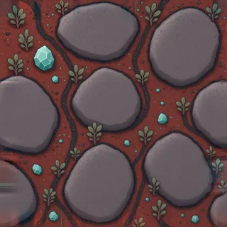overgrown red gravel